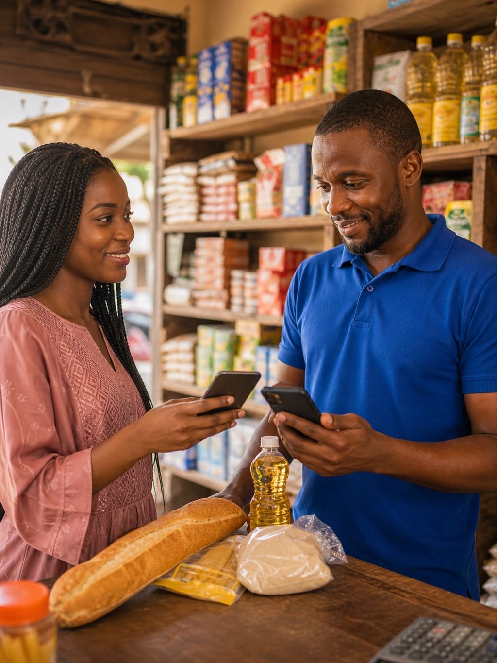 Commerçant encaissant un client avec RabidPOS